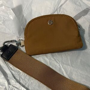 lululemon athletica Tan Coin Pouch with Wide Webbing Strap